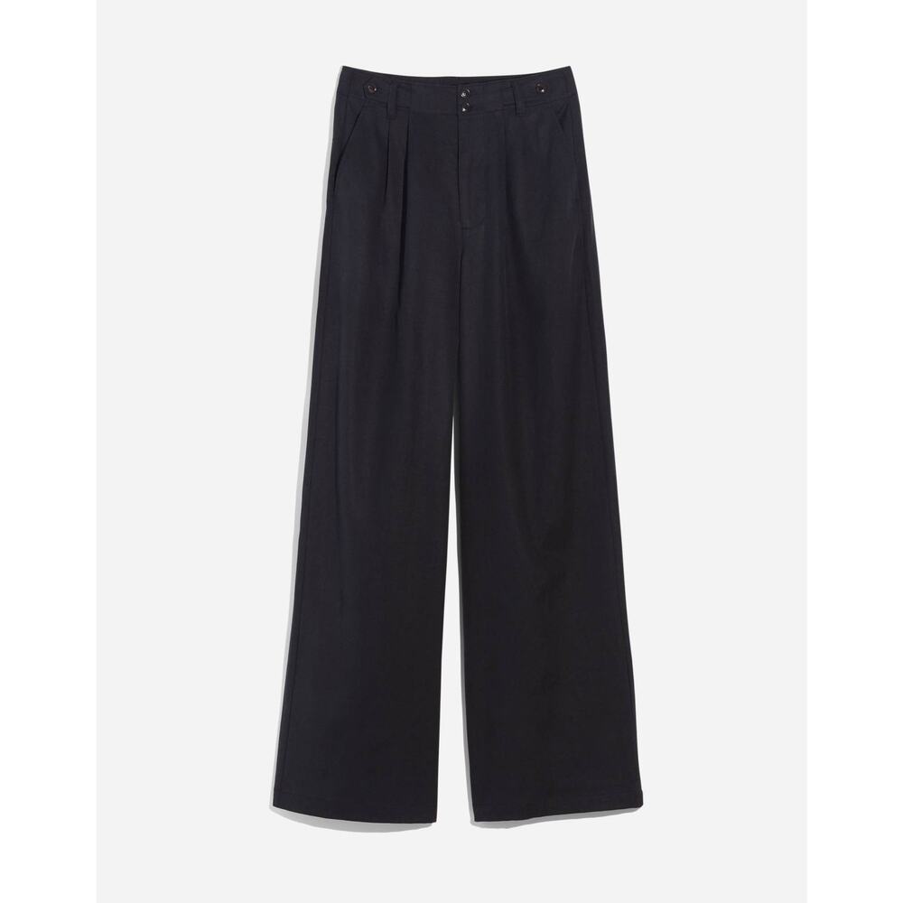 Madewell Straight Leg Wide-Leg Pants in Black